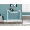 Monarch Specialties Accent Table, Console, Entryway, Narrow, Sofa, Living Room, Bedroom, Metal, White, Clear I 2112
